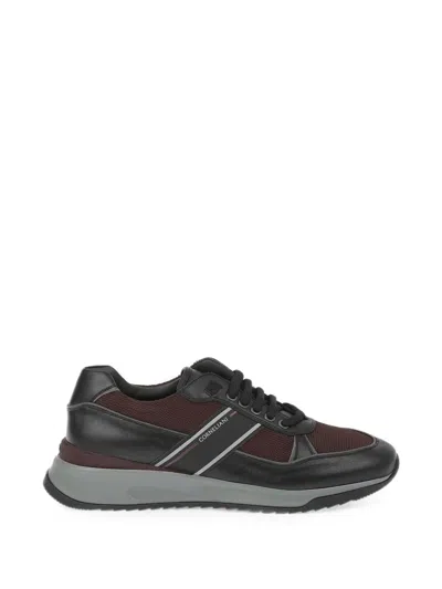 Corneliani Logo-print Panelled Sneakers In Black