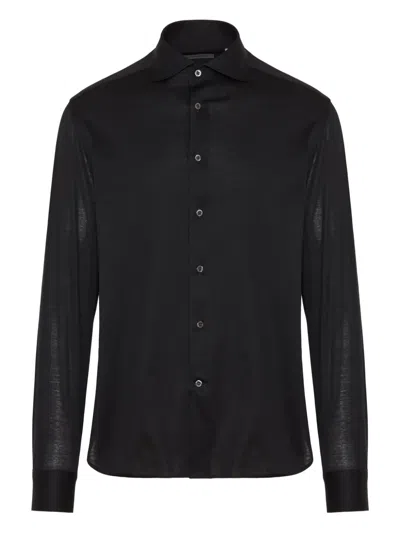 Corneliani Long-sleeve Button-up Shirt In Black