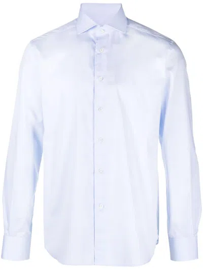 Corneliani Long-sleeve Cotton Shirt In Blue