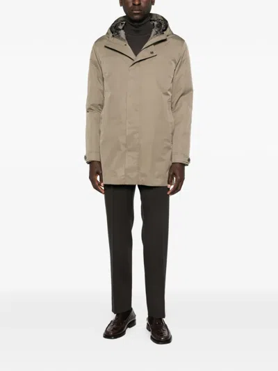 CORNELIANI LONG-SLEEVE HOODED COAT