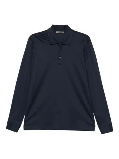 Corneliani Long-sleeve Polo Shirt In Blue