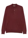 Corneliani Long-sleeve Polo Shirt In Burgundy