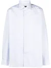 Corneliani Long-sleeve Poplin Shirt In Blue