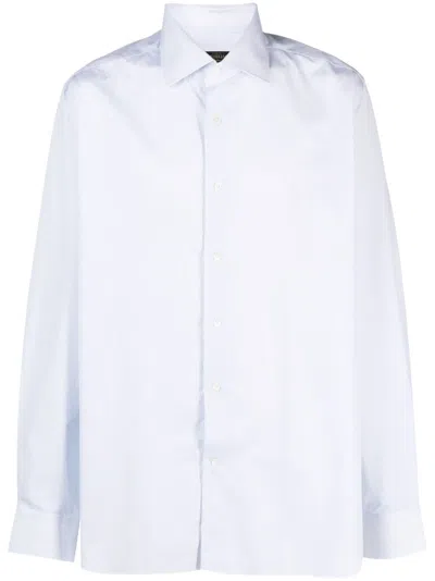 Corneliani Long-sleeve Poplin Shirt In Blue