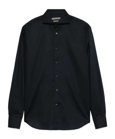 Corneliani Long-sleeved Shirt In Black