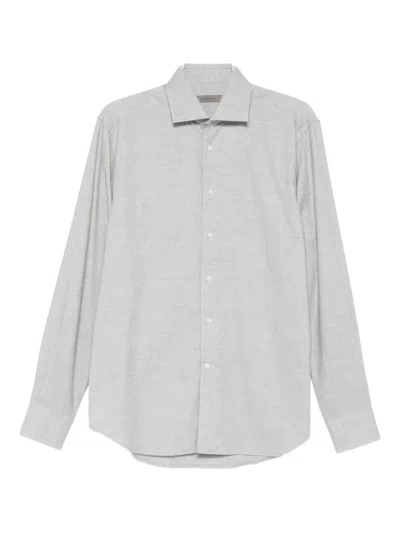 Corneliani Long-sleeved Shirt In Gray