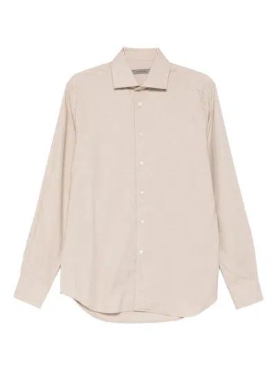 Corneliani Long-sleeved Shirt In Brown