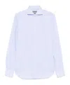 Corneliani Long Sleeves Shirt In Light Blue In White