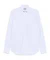 Corneliani Classic Blue Shirt With Button-down Collar In White