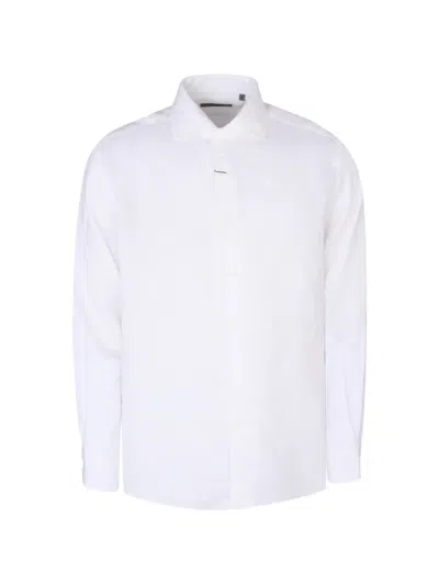 Corneliani Long-sleeve Linen Shirt In White