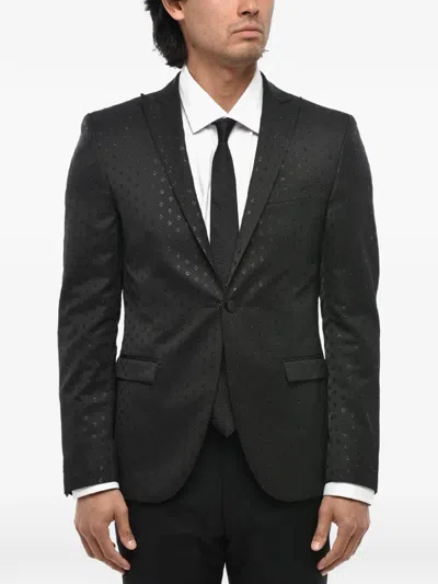 Corneliani Lurex-detail Jacquard Blazer In Black