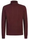 Corneliani Roll-neck Jumper In Burgundy