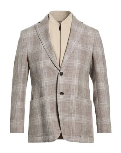 CORNELIANI CORNELIANI MAN BLAZER BEIGE SIZE 42 LINEN, VIRGIN WOOL
