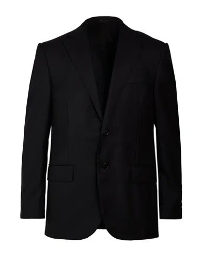 Corneliani Man Blazer Black Size 40 Virgin Wool In Red