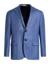 Corneliani Blue Wool, Silk And Linen Jacket In Blue