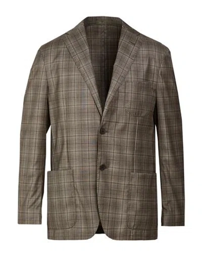 Corneliani Man Blazer Grey Size 40 Virgin Wool In Brown