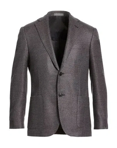 Corneliani Man Blazer Grey Size 40 Virgin Wool, Silk In Gray