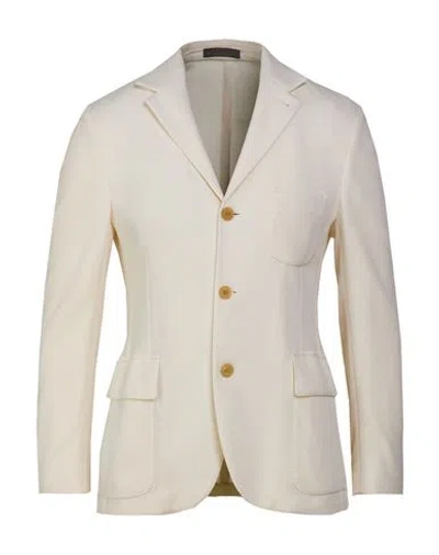 Corneliani Man Blazer Ivory Size 34 Virgin Wool In White