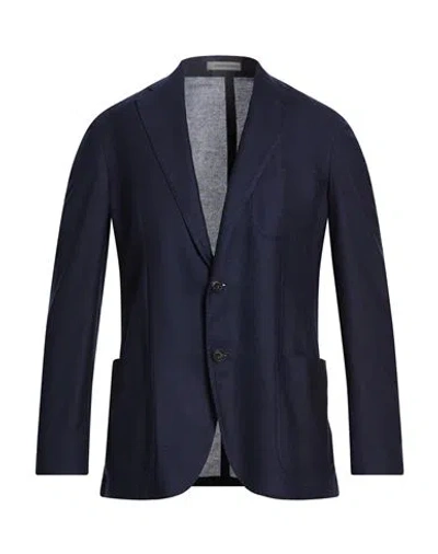 Corneliani Man Blazer Midnight Blue Size 42 Modal, Cashmere