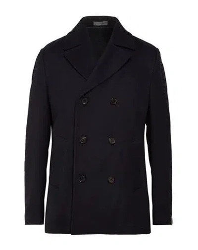 Corneliani Man Coat Midnight Blue Size 46 Virgin Wool