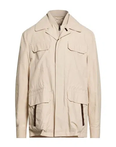Corneliani Man Jacket Beige Size 40 Cotton, Polyester In Brown