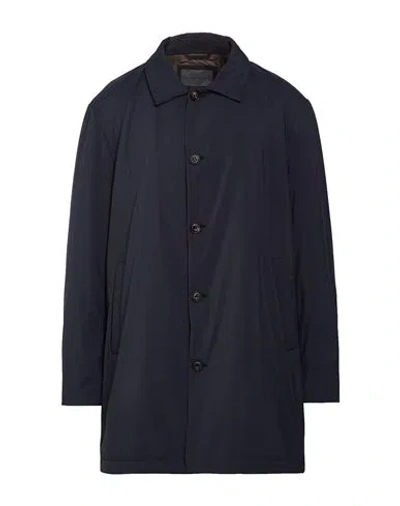 Corneliani Man Overcoat & Trench Coat Midnight Blue Size 46 Polyester