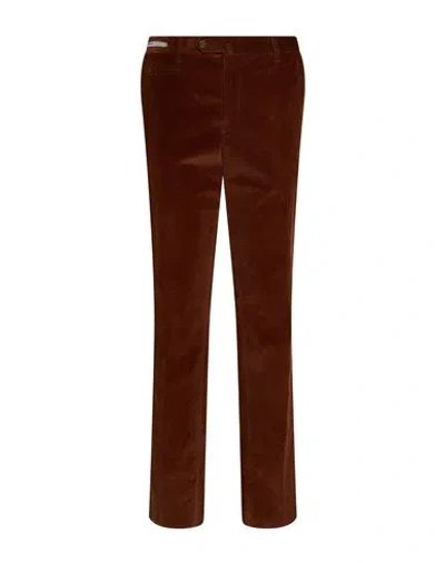 Corneliani Man Pants Brown Size 38 Cotton, Elastane