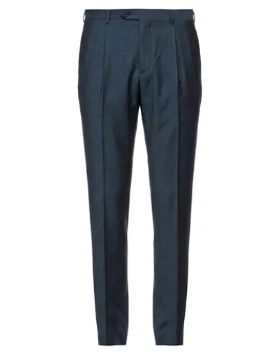 Corneliani Man Pants Deep Teal Size 40 Virgin Wool, Mohair Wool In Blue