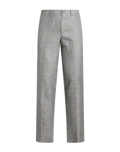 Corneliani Man Pants Grey Size 32 Virgin Wool, Linen, Silk In Gray