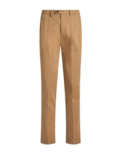 Corneliani Man Pants Mustard Size 32 Cotton, Elastane In Brown