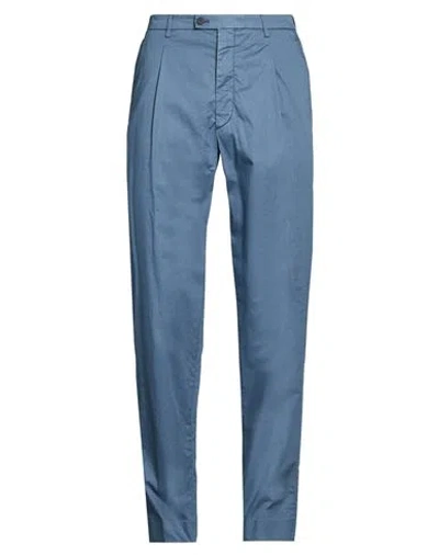 Corneliani Man Pants Slate Blue Size 38 Lyocell, Cotton, Elastane