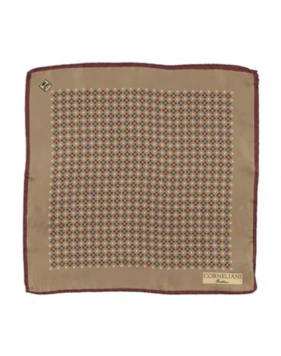 Corneliani Man Scarf Khaki Size - Silk In Sand