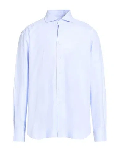 Corneliani Man Shirt Blue Size 17 Cotton