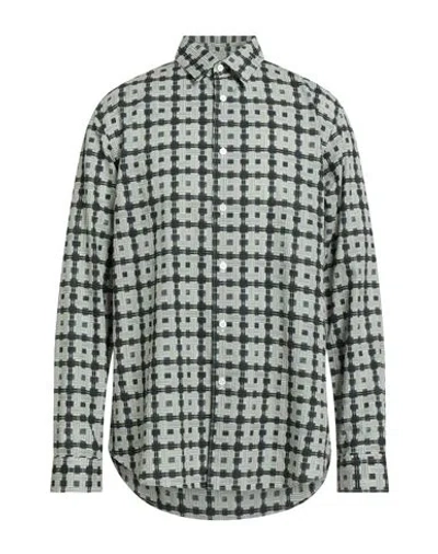 Corneliani Man Shirt Dark Green Size 15 ¾ Cotton In Gray