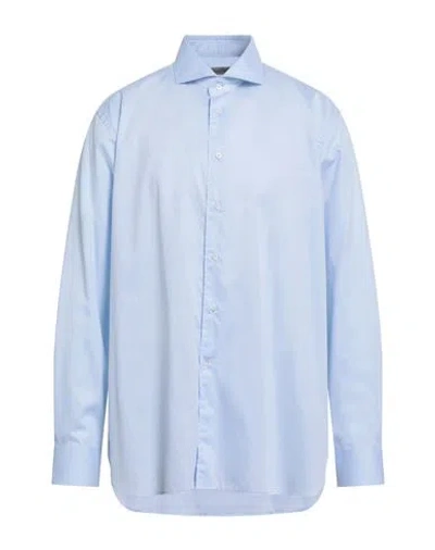 Corneliani Man Shirt Sky Blue Size 17 ½ Cotton