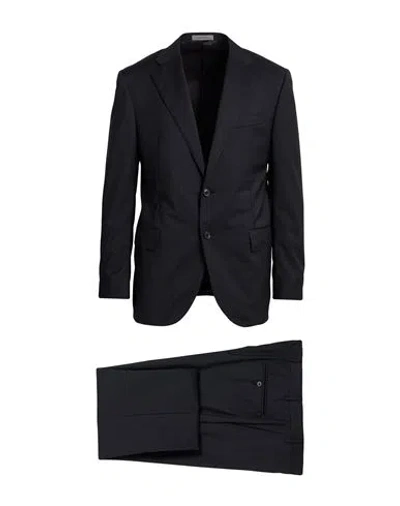 Corneliani Man Suit Charcoal Size 38 Virgin Wool In Black