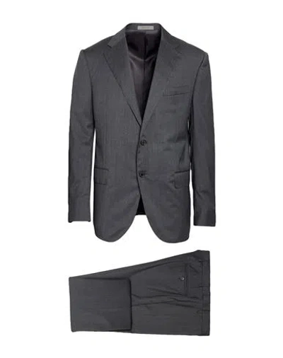 Corneliani Man Suit Gunmetal Size 40 Virgin Wool In Gray