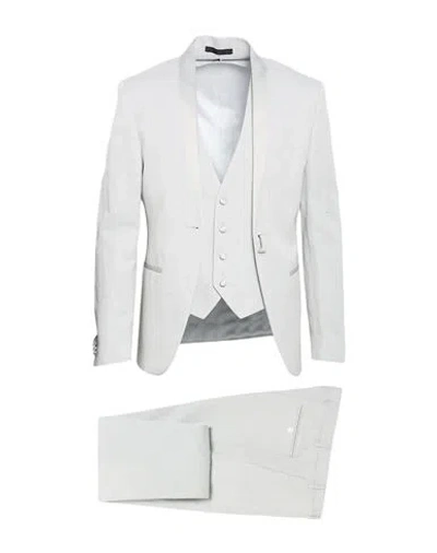 Corneliani Man Suit Light Grey Size 42 Virgin Wool, Linen In White