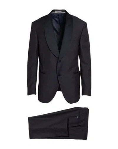 Corneliani Man Suit Midnight Blue Size 44 Virgin Wool In Black