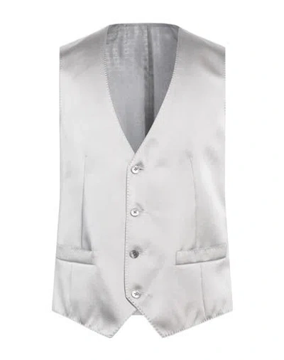 Corneliani Man Tailored Vest Grey Size 40 Silk In Gray