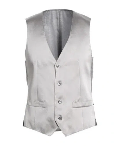 Corneliani Man Tailored Vest Light Grey Size 36 Silk