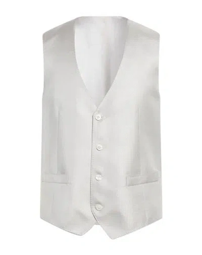 Corneliani Man Tailored Vest Light Grey Size 48 Silk In Gray