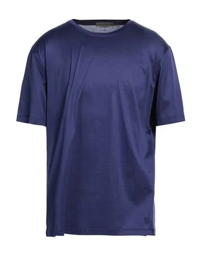 Corneliani Man T-shirt Blue Size 48 Cotton