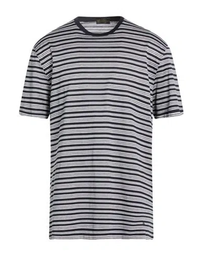 Corneliani Man T-shirt Midnight Blue Size 46 Cotton In Gray