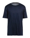Corneliani Man T-shirt Midnight Blue Size 46 Cotton