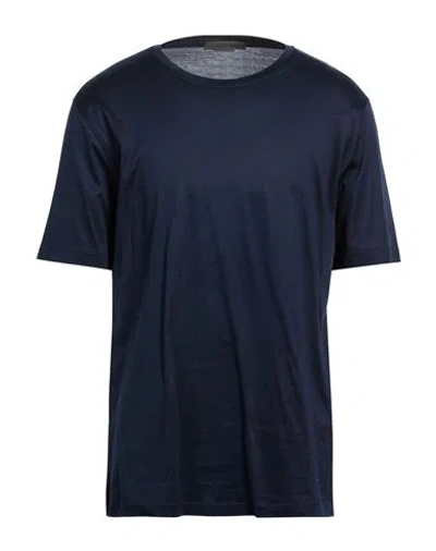 Corneliani Man T-shirt Midnight Blue Size 46 Cotton