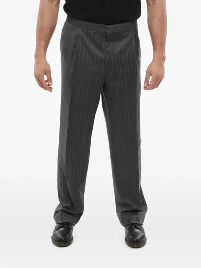 Corneliani Mantua Pinstripe-pattern Trousers In Gray