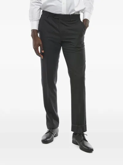 Corneliani Mantua Virgin Wool Trousers In Black
