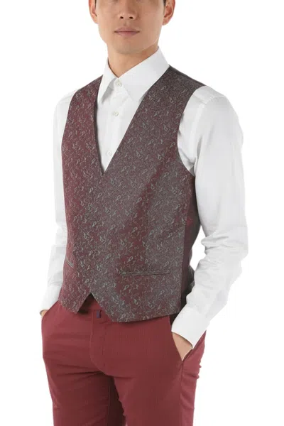 CORNELIANI MAROON DOUBLE BREASTED WAISTCOAT