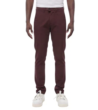 Corneliani Maroon Flat Front Pants In Multi